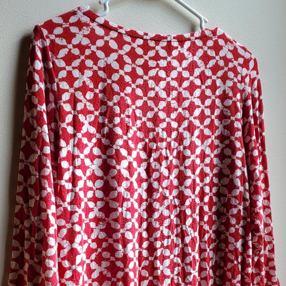 MICHAEL Michael Kors Red & White Geometric Print Jersey Size Small - Picture 13 of 16